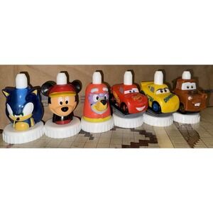 Good 2 Grow Toppers Cars Lot of 6 MIxed Cars Mickey Sonic Bluey